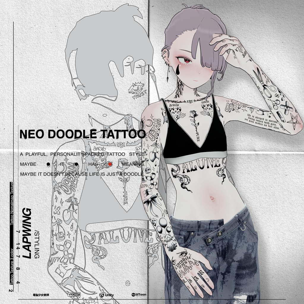 Neo Doodle Tattoo/ネオドゥードゥルタトゥー