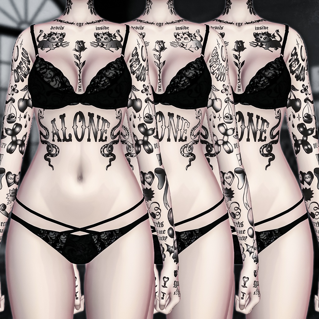 【8アバター対応】Neo Doodle Tattoo/ネオドゥードゥルタトゥー