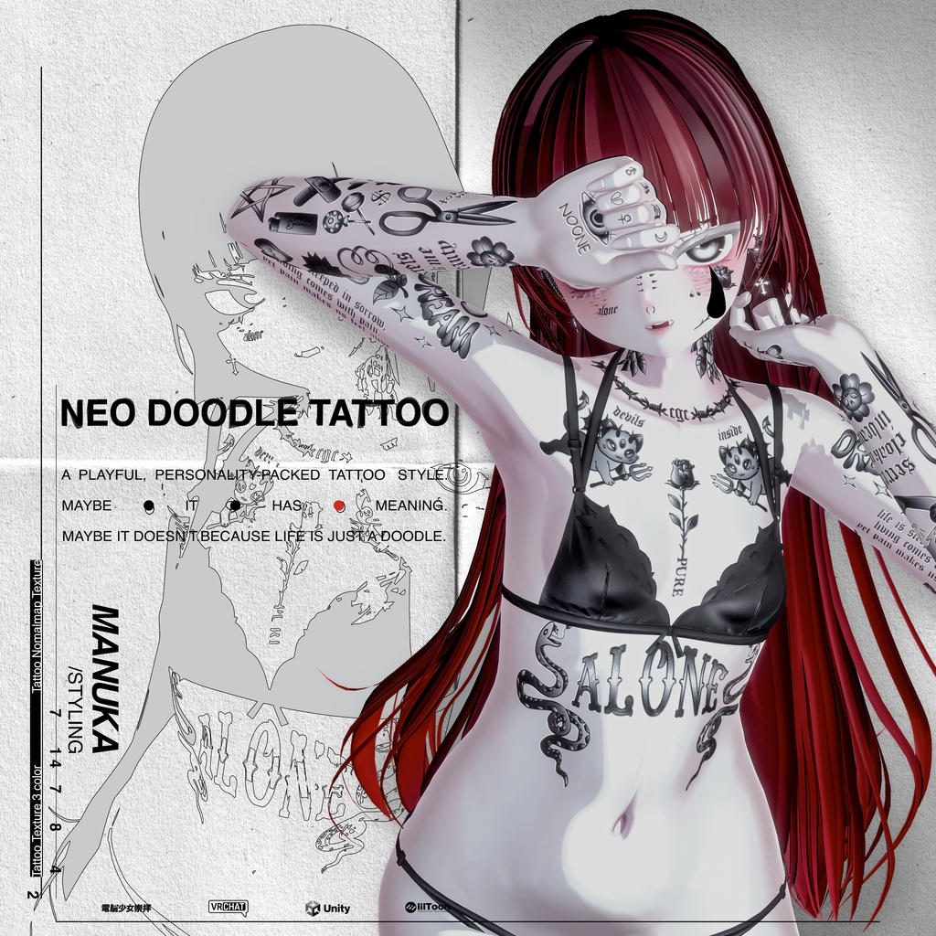 Neo Doodle Tattoo/ネオドゥードゥルタトゥー