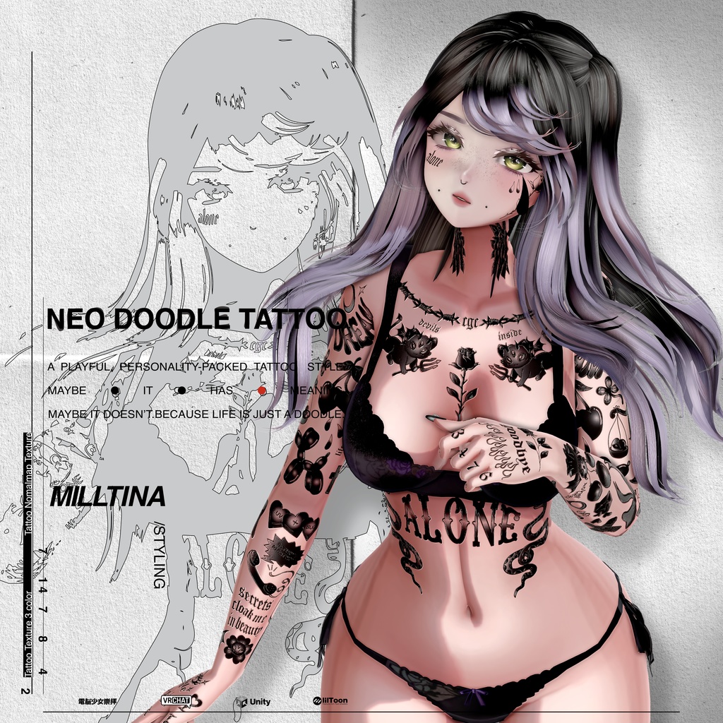 Neo Doodle Tattoo/ネオドゥードゥルタトゥー