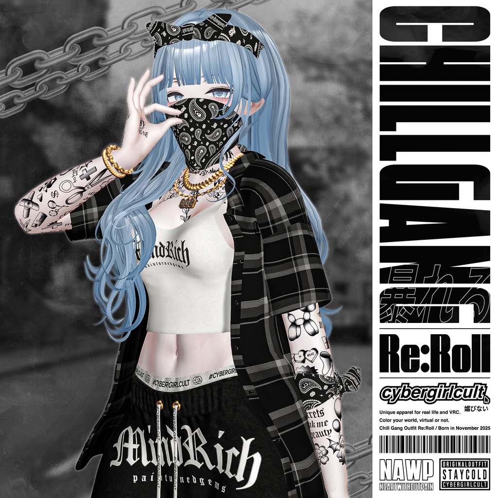 【10アバター対応】Chill Gang Outfit Re:Roll/チルギャングアウトフィット・リロール