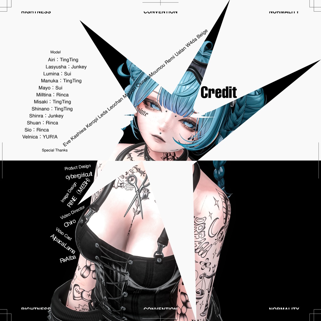 Glitch Mode The Cut【12アバター対応/3D衣装/VRChat】