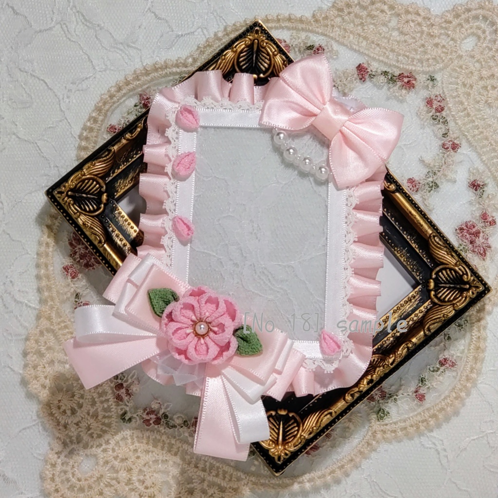 [18］B8　つまみ細工　桜の硬質デコケース(ピンク)