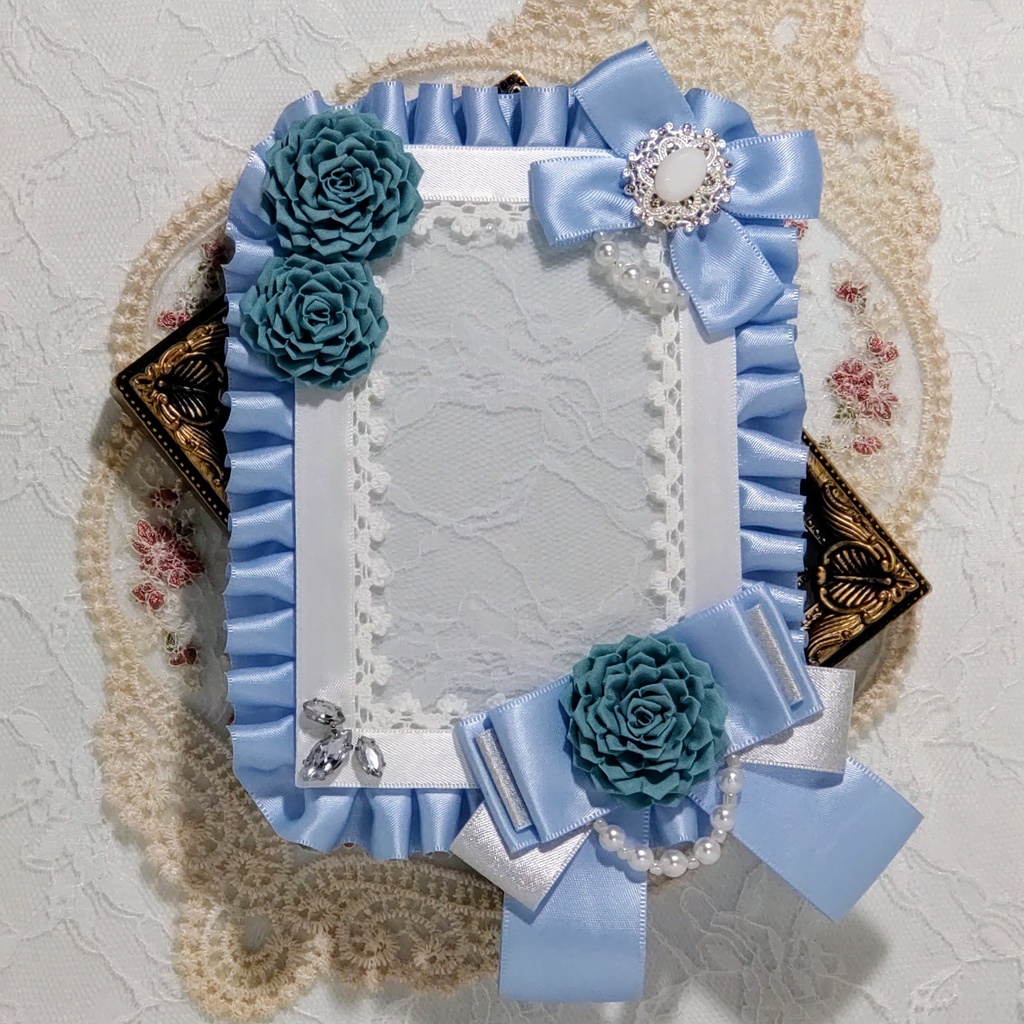 [27]B7　青バラの硬質デコケース(青)