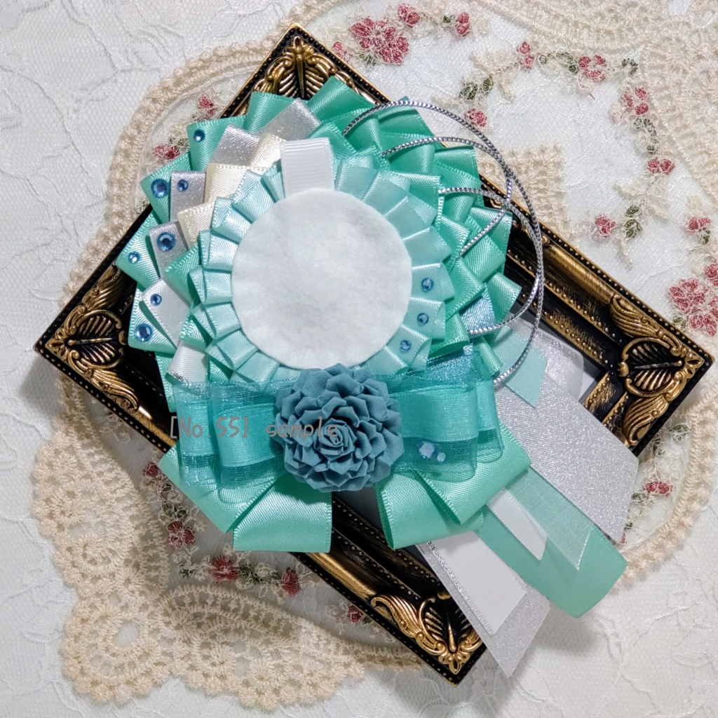 [55]54〜57mm用　薔薇の痛ロゼット(青)