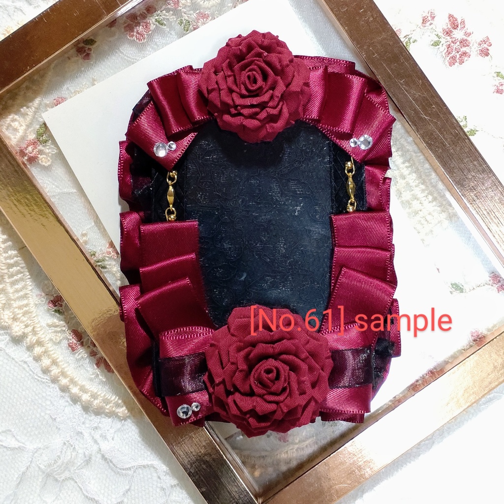 [61]B8 赤薔薇の硬質デコケース(赤)