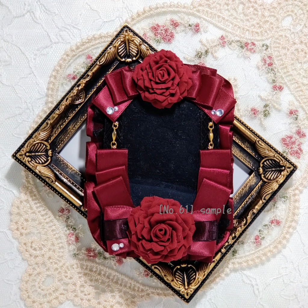 [61]B8 赤薔薇の硬質デコケース(赤)