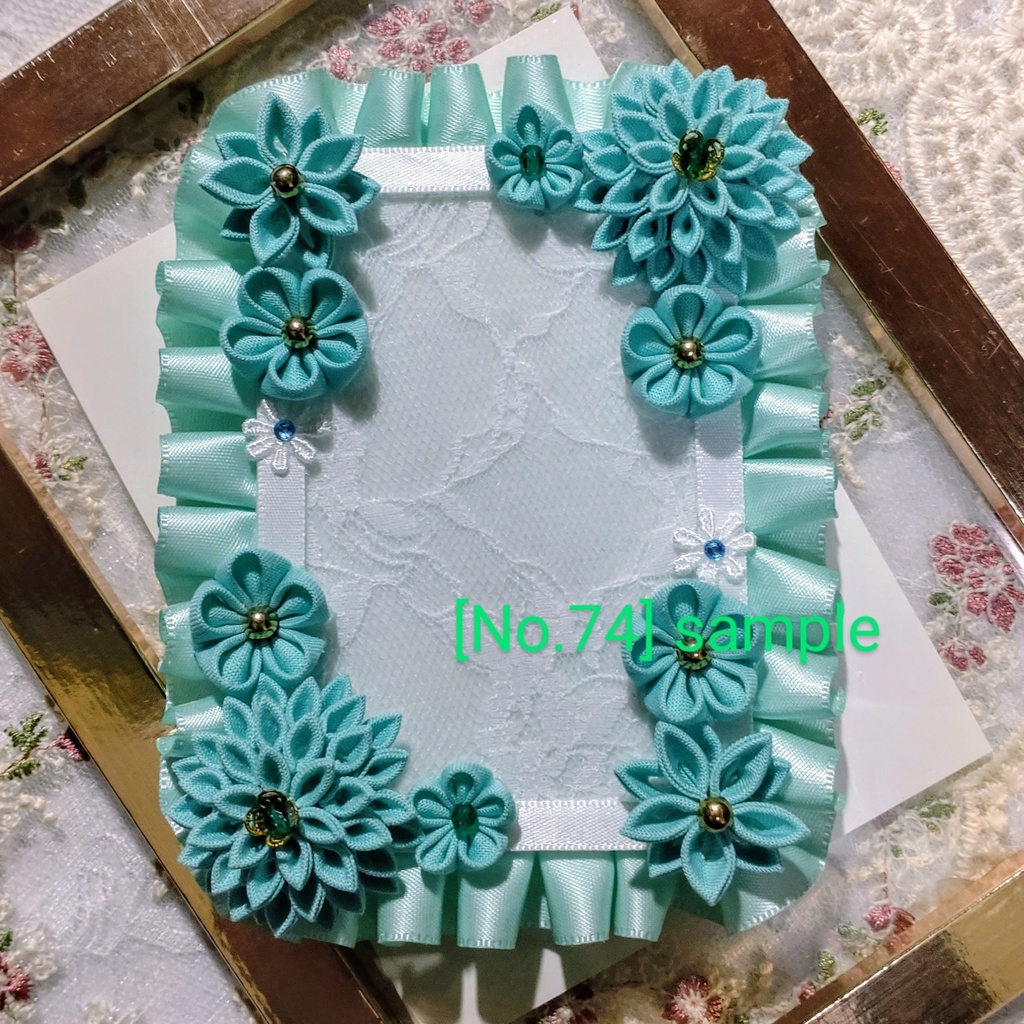 [74]B8 つまみ細工の硬質デコケース(緑)