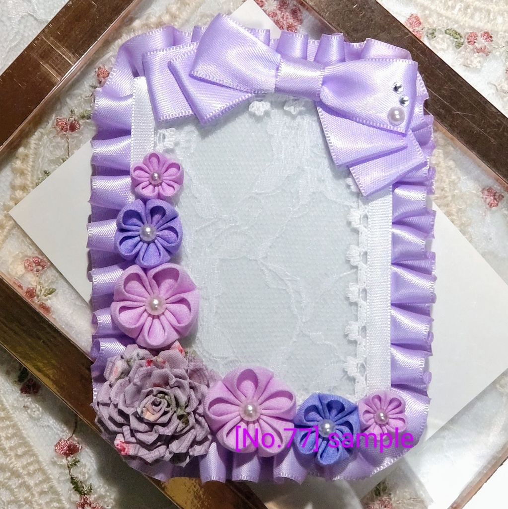 [77]B8 つまみ細工の硬質デコケース(紫)