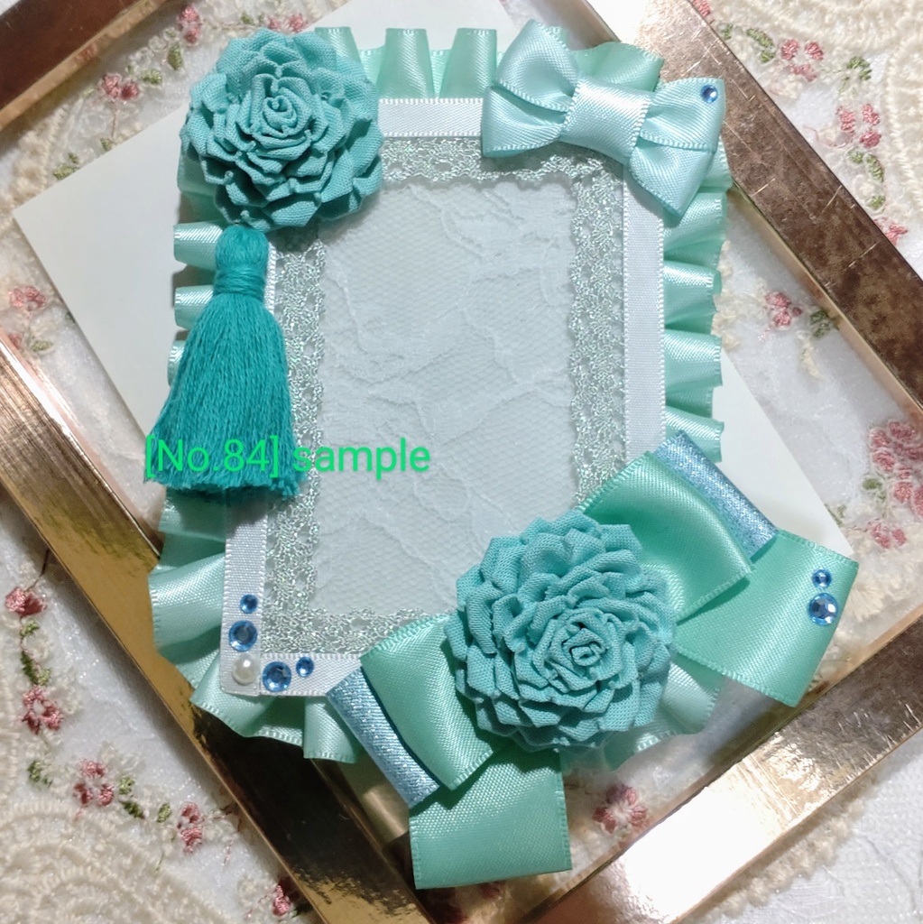 [84]B8 薔薇の硬質デコケース(緑)