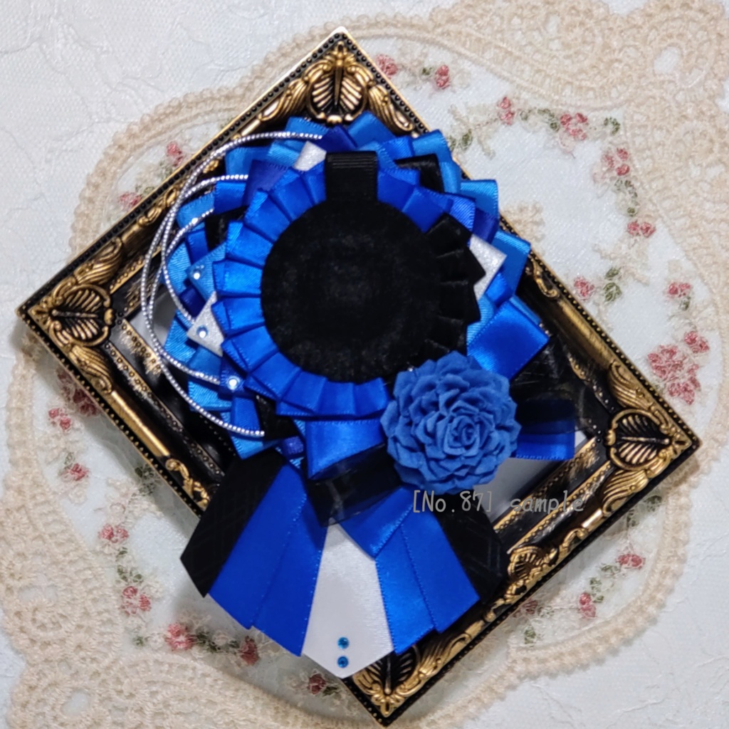 [87]54〜57mm用　薔薇の痛ロゼット(青)