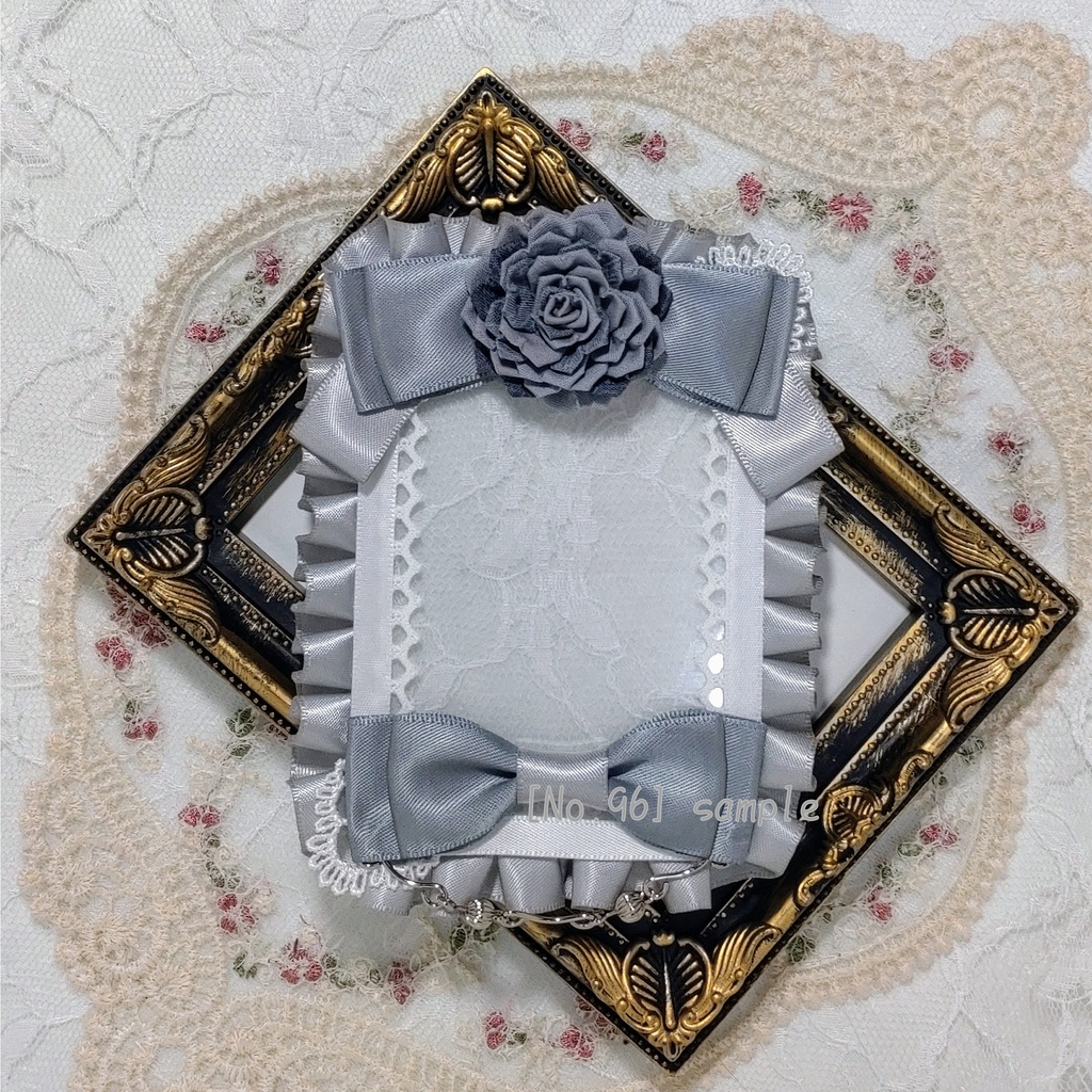 ［96］B8　薔薇の硬質デコケース(灰)