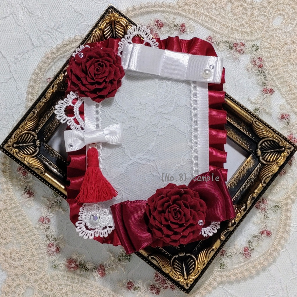 [8]B8　薔薇の硬質デコケース(赤)