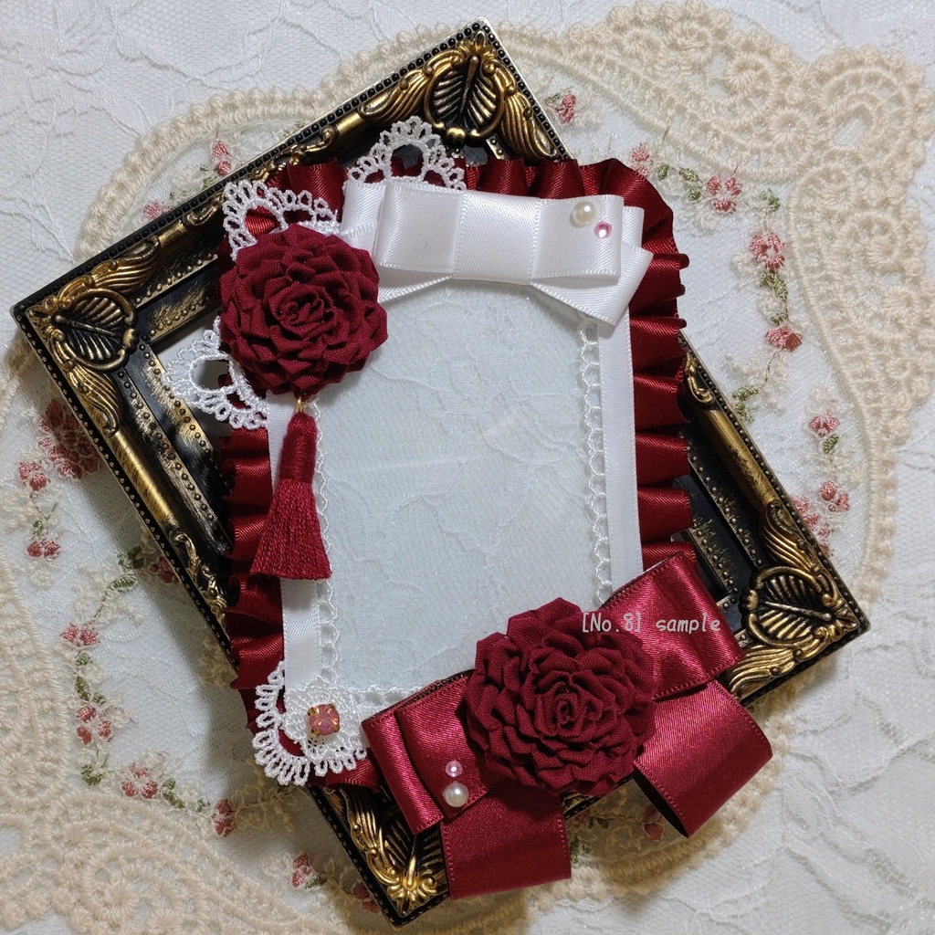 [8]B8　薔薇の硬質デコケース(赤)