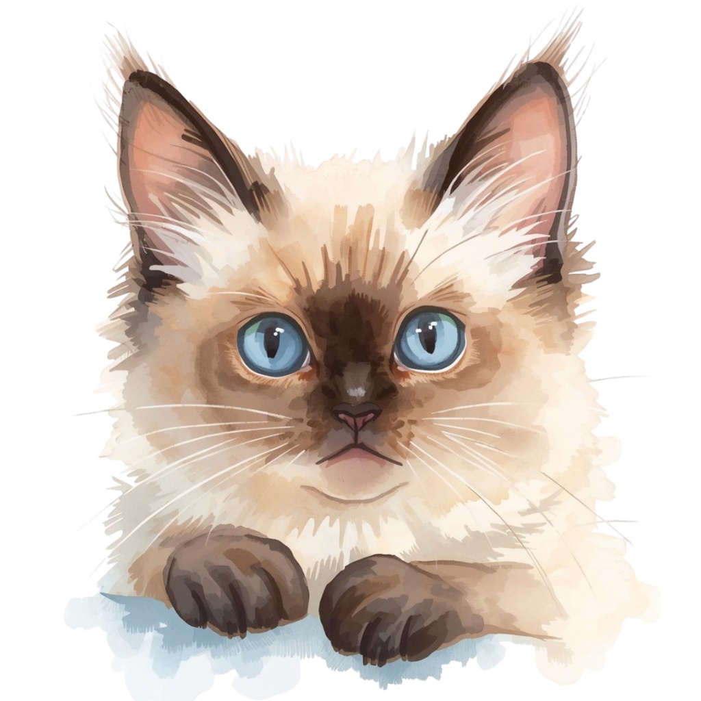 🎨 水彩画風の可愛い猫クリップアート10点セット 🐾