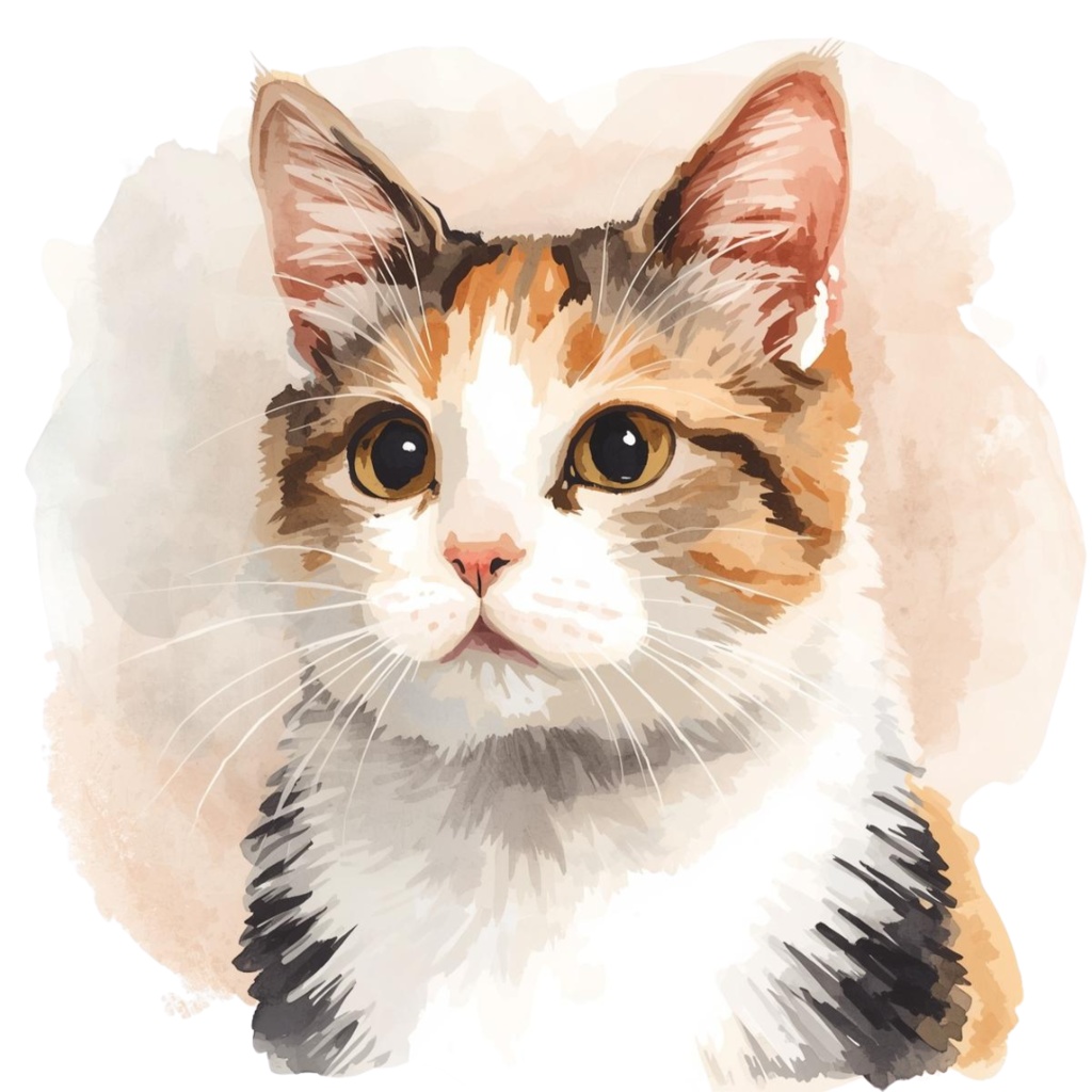 🎨 水彩画風の可愛い猫クリップアート10点セット 🐾