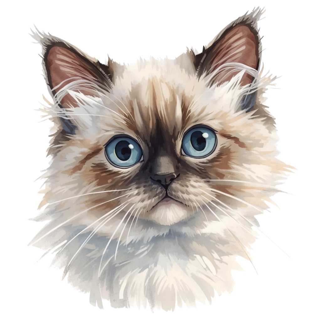 🎨 水彩画風の可愛い猫クリップアート10点セット 🐾