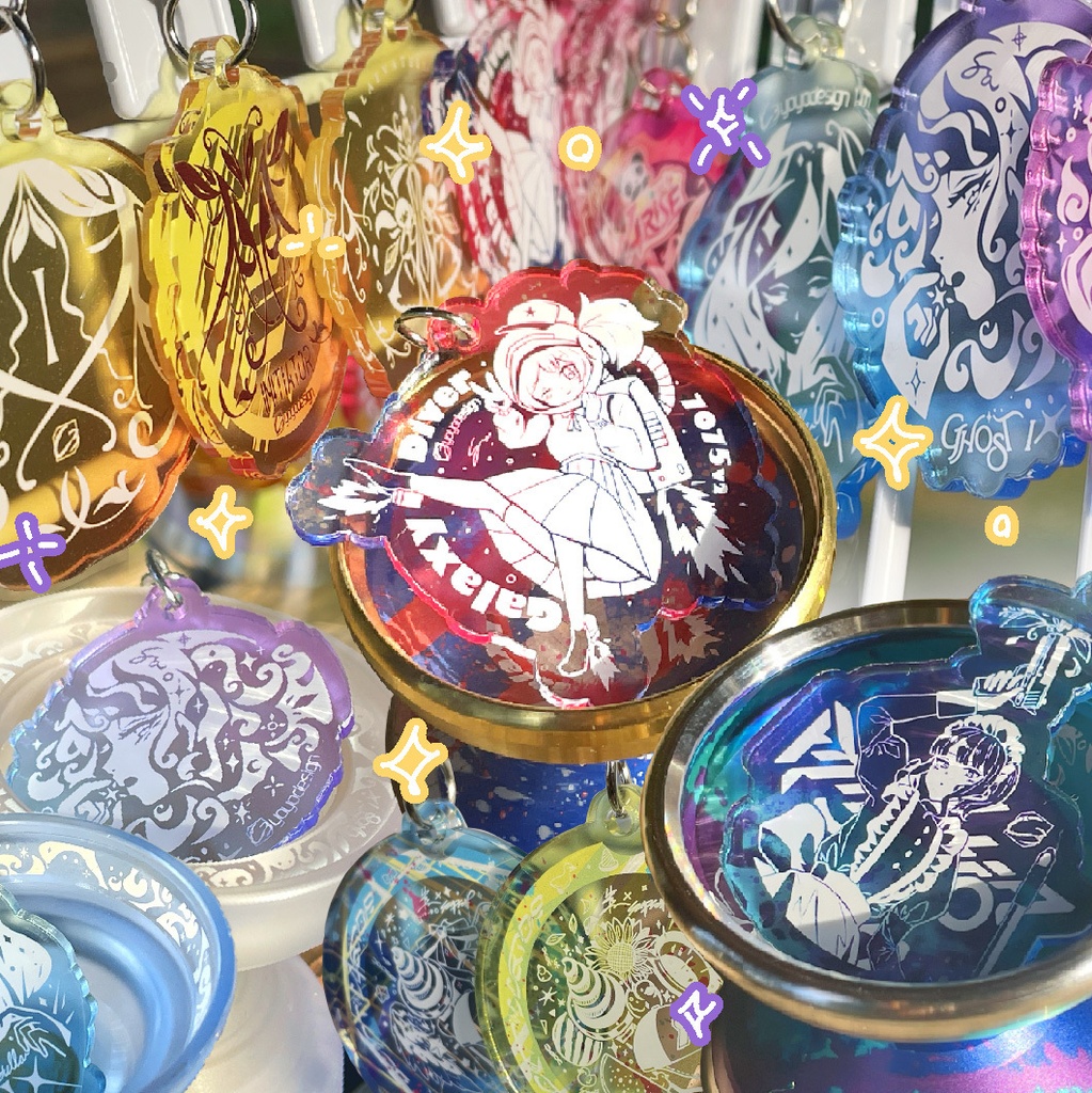 C3yoyodesignランダムアクリルキーチェーン