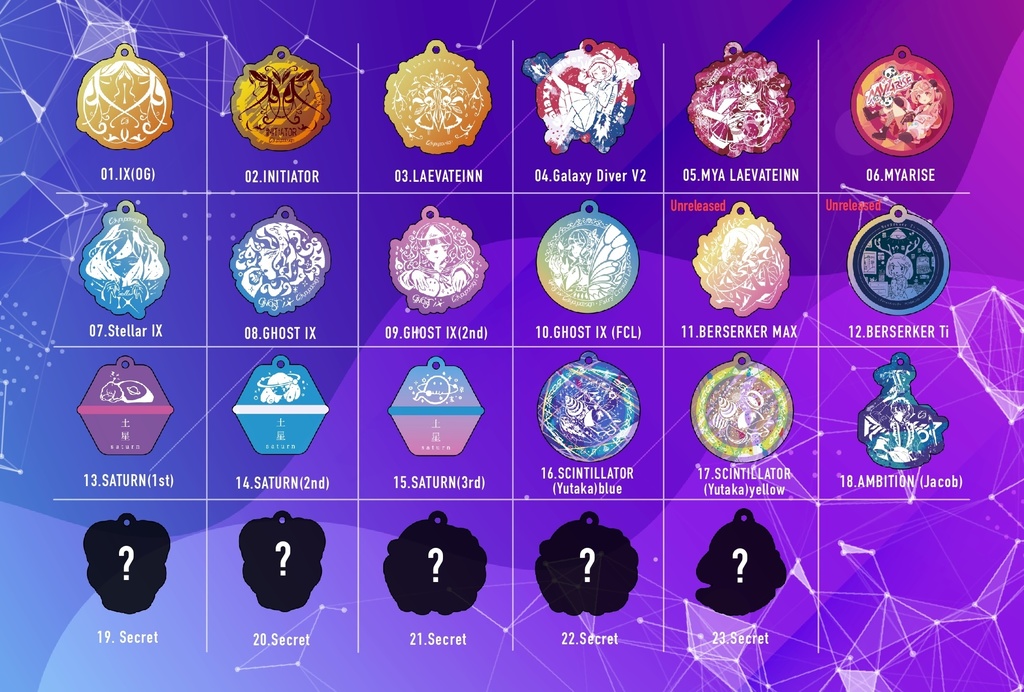 C3yoyodesignランダムアクリルキーチェーン