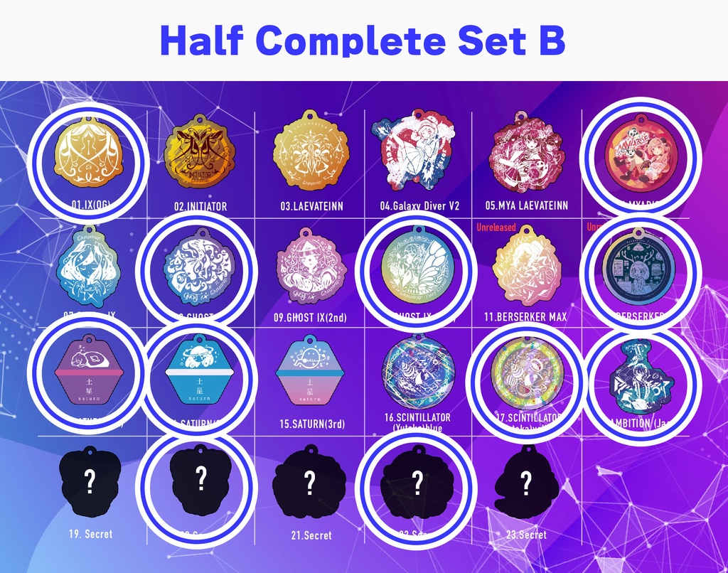 C3yoyodesignランダムアクリルキーチェーン