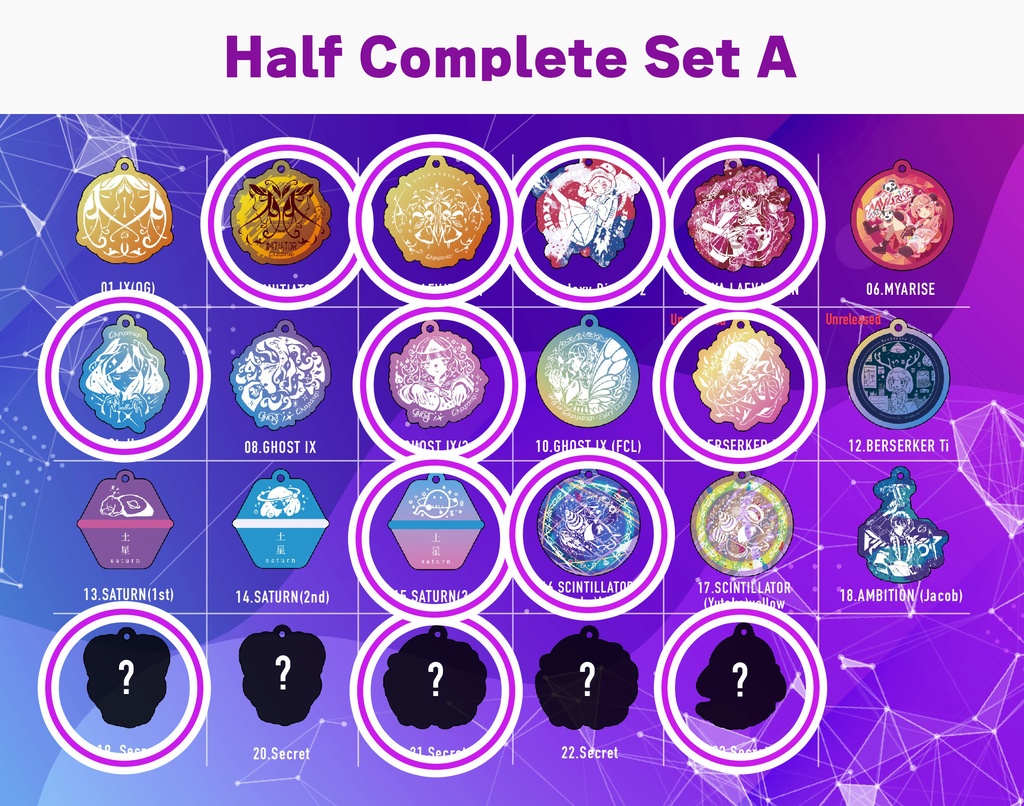 C3yoyodesignランダムアクリルキーチェーン