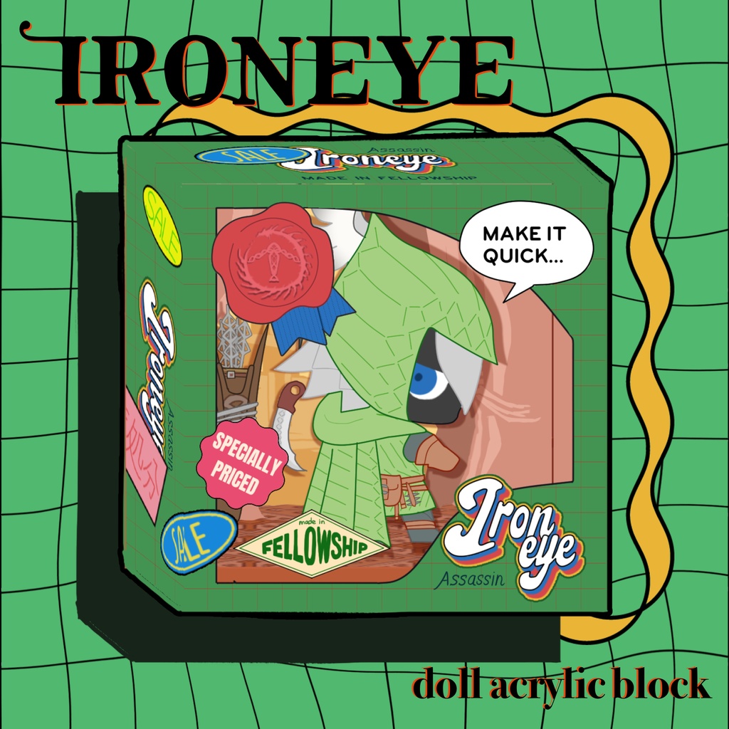 【再販】鉄の目 ドールパッケージ風アクリルブロック
