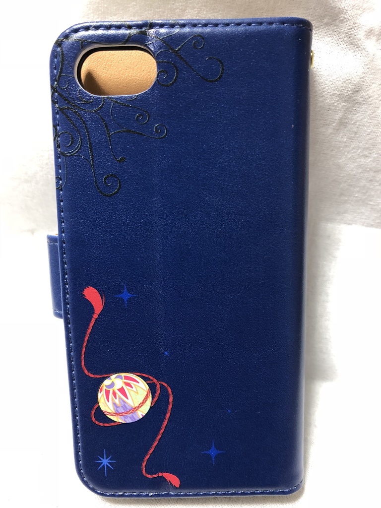 和ゴシック手帳型iPhoneケース(青)