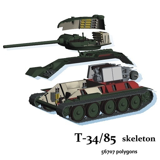T-34/85 skeleton