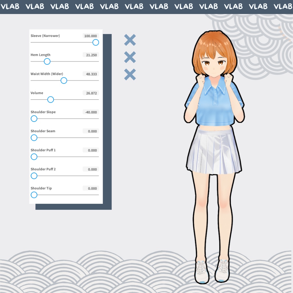 あおぞら Casual Crop Polo VRoid Outfit|Female|Anime Style