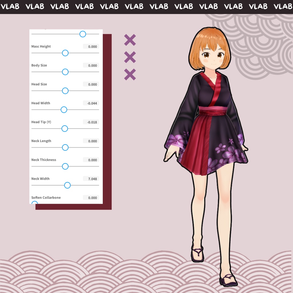 Akane VRoid Wa-Modern Dress for Female | VRoid Studio Outfit | Anime Style | Digital Fashion