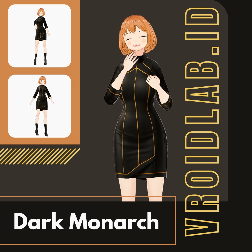 だーく もなーく | Dark Monarch | VRoid Studio Outfit | Anime Style | Virtual Fashion