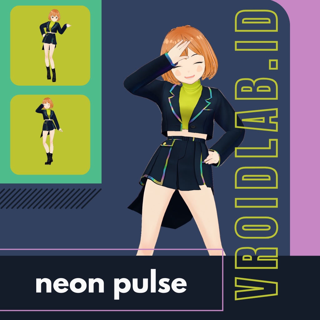 ねおん ぱるす neon pulse | VRoid Studio Outfit | Anime Style | Virtual Fashion