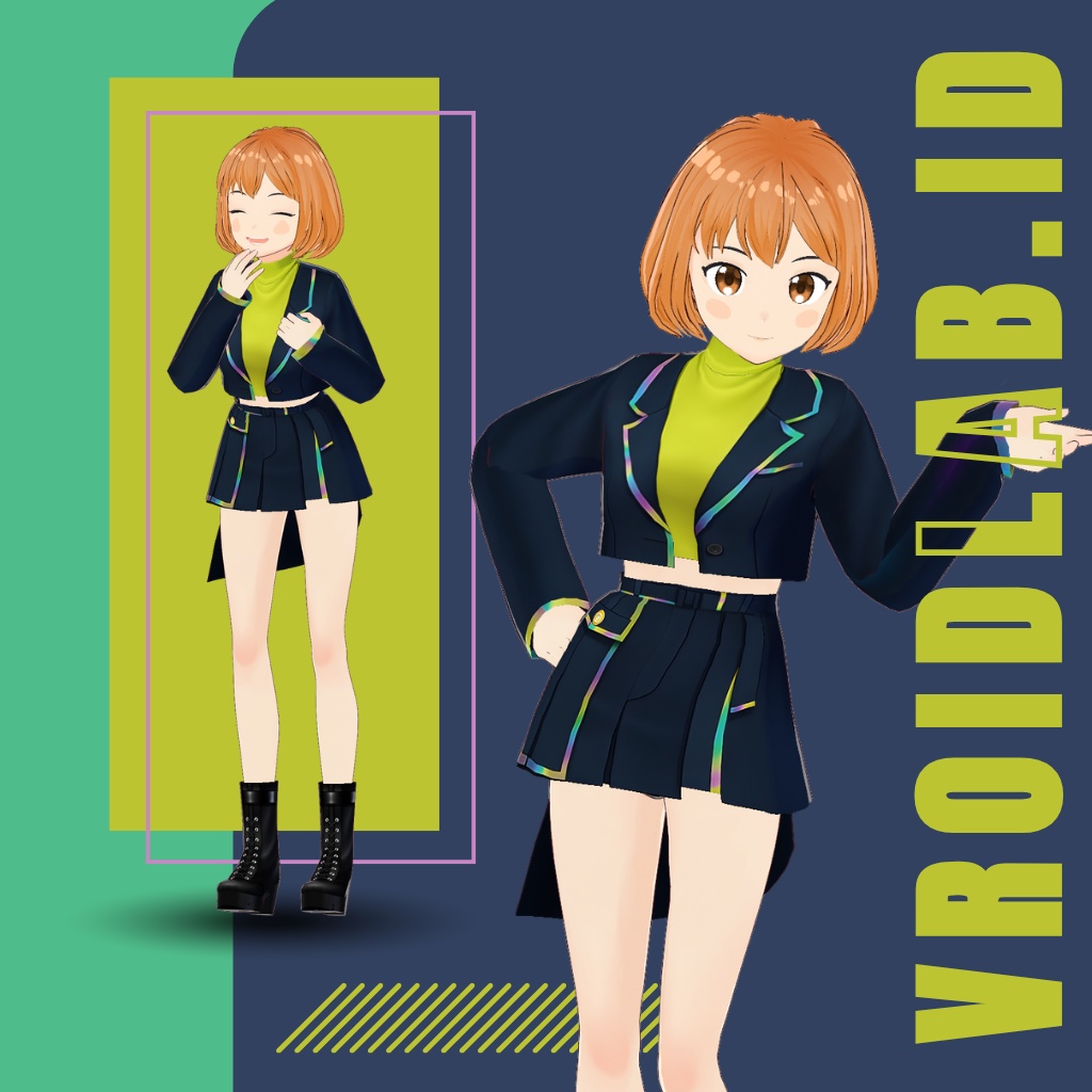 ねおん ぱるす neon pulse | VRoid Studio Outfit | Anime Style | Virtual Fashion