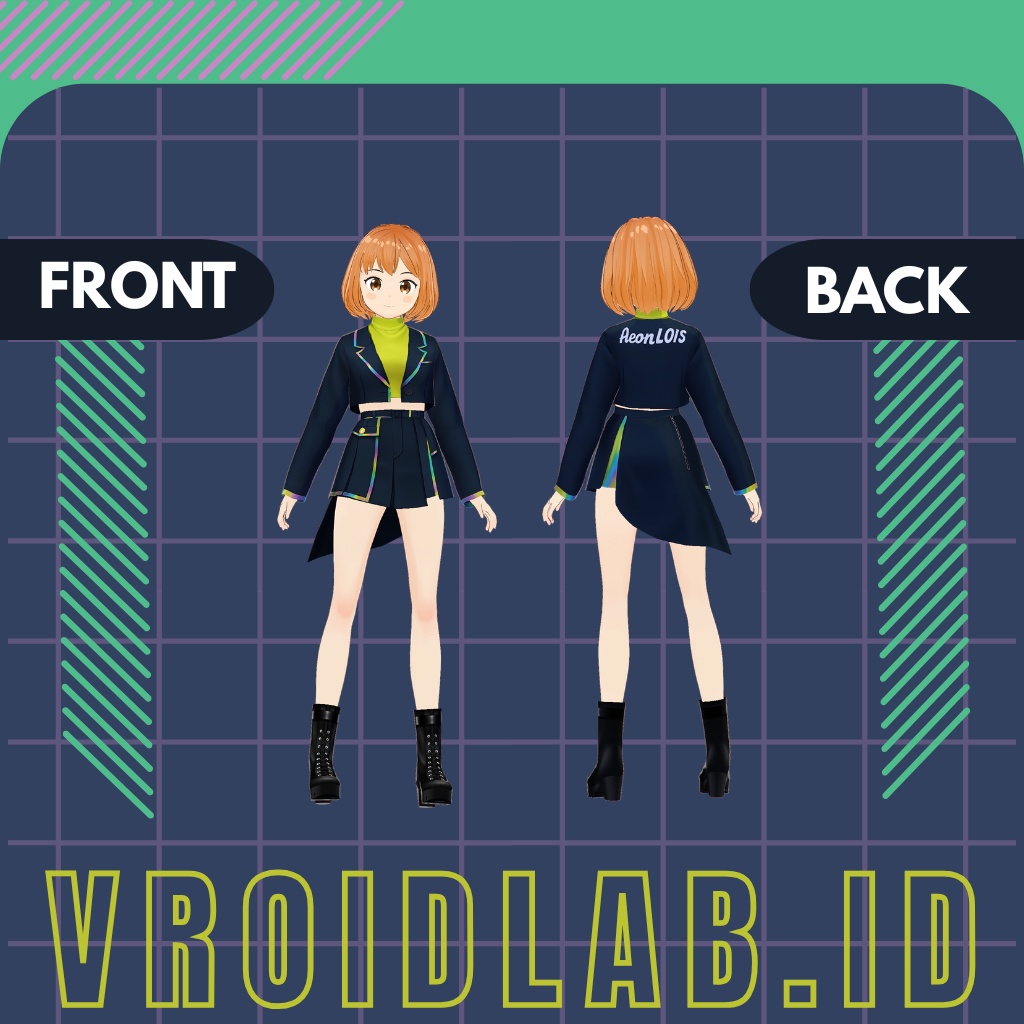 ねおん ぱるす neon pulse | VRoid Studio Outfit | Anime Style | Virtual Fashion