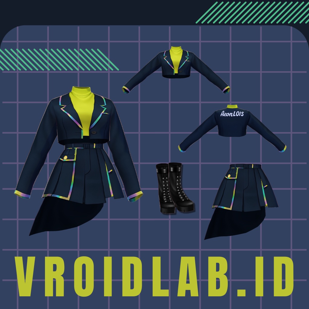 ねおん ぱるす neon pulse | VRoid Studio Outfit | Anime Style | Virtual Fashion