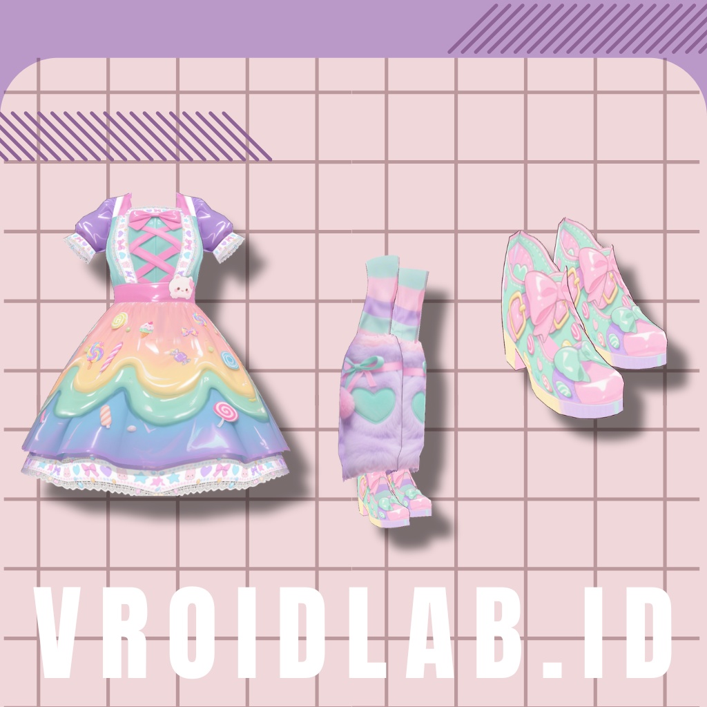 CandyBloom VRoid Fantasy Dress for Female | VRoid Studio OutfitCandyBloom VRoid Fantasy Dress for Female | VRoid Studio Outfit | Cute Anime Style Cute Anime Style | Digital Fashion