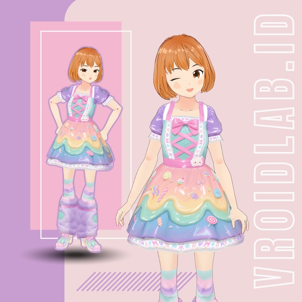 CandyBloom VRoid Fantasy Dress for Female | VRoid Studio OutfitCandyBloom VRoid Fantasy Dress for Female | VRoid Studio Outfit | Cute Anime Style Cute Anime Style | Digital Fashion