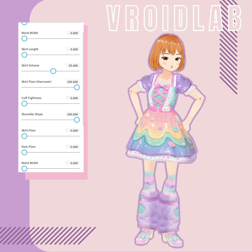 CandyBloom VRoid Fantasy Dress for Female | VRoid Studio OutfitCandyBloom VRoid Fantasy Dress for Female | VRoid Studio Outfit | Cute Anime Style Cute Anime Style | Digital Fashion
