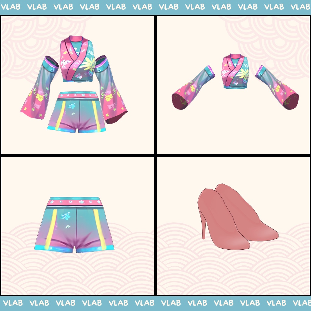 ぽっぷ きもの | pop kimono | VRoid Studio Outfit | Anime Style | Virtual Fashion