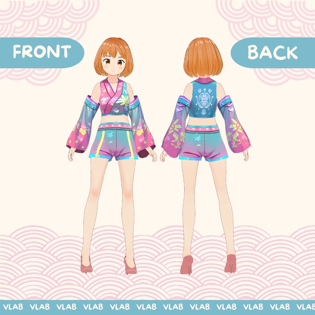 ぽっぷ きもの | pop kimono | VRoid Studio Outfit | Anime Style | Virtual Fashion