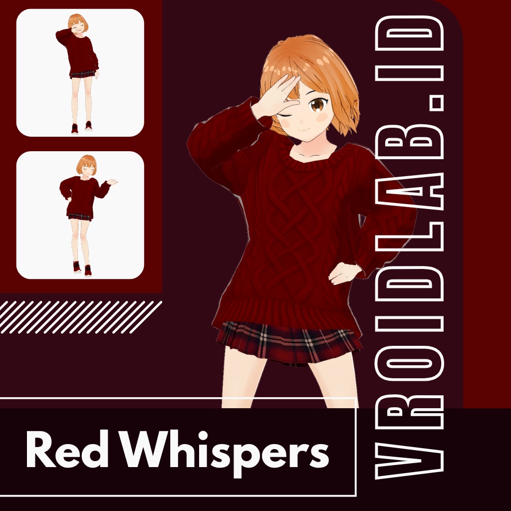 れっど うぃすぱーず | Red Whispers | VRoid Studio Outfit | Anime Style | Virtual Fashion