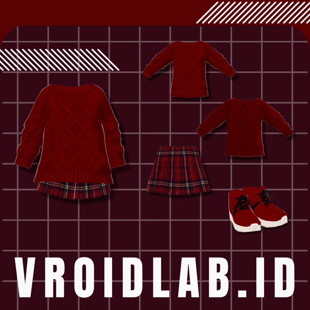 れっど うぃすぱーず | Red Whispers | VRoid Studio Outfit | Anime Style | Virtual Fashion