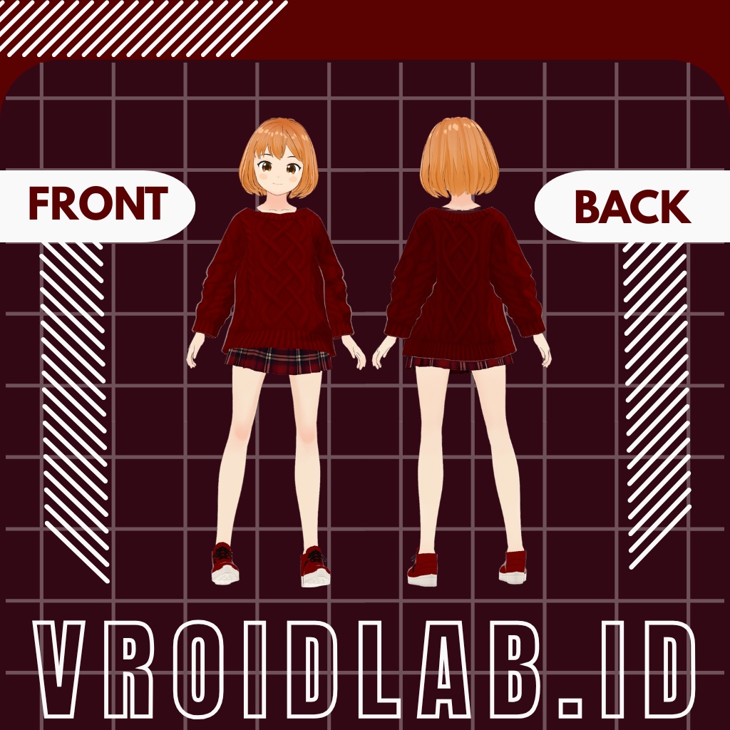 れっど うぃすぱーず | Red Whispers | VRoid Studio Outfit | Anime Style | Virtual Fashion