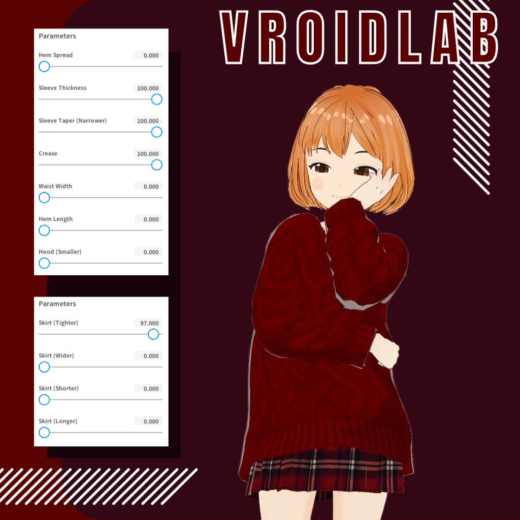 れっど うぃすぱーず | Red Whispers | VRoid Studio Outfit | Anime Style | Virtual Fashion