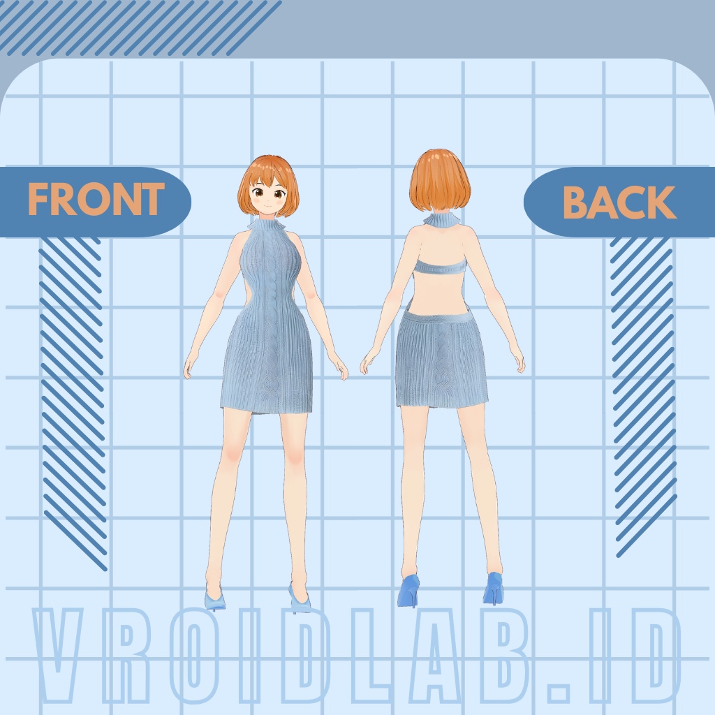 そふと くらうど どれすぅ | Soft Cloud Dress | VRoid Studio Outfit | Anime Style | Virtual Fashion