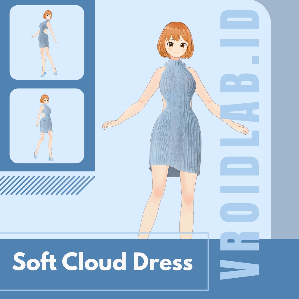 そふと くらうど どれすぅ | Soft Cloud Dress | VRoid Studio Outfit | Anime Style | Virtual Fashion