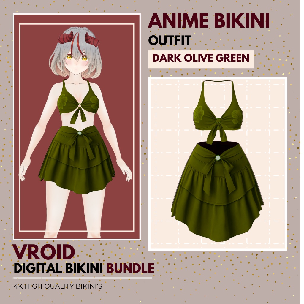 ゔろいど びきに せっと(じょせいよう)| ゔろいど すたじお よう いしょう | あにめ すたいる VRoid Bikini Set for Female | VRoid Studio Outfit | Anime Style