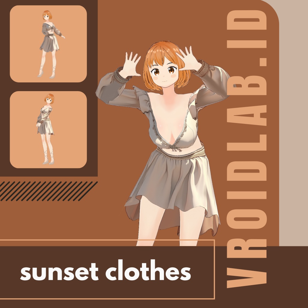 さんせっと くろーず | sunset clothes | VRoid Studio Outfit | Anime Style | Virtual Fashion