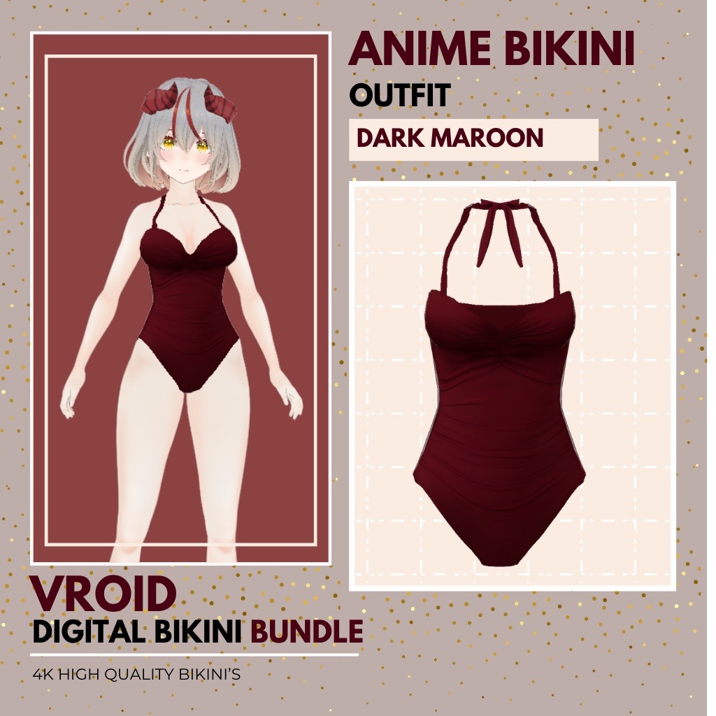 すぺしゃる ぱっけーじ ゔろいど びきに いしょう せっと(じょせいよう)| ゔろいど すたじお | あにめ すたいる Special Package VRoid Bikini Outfit Set for Female | VRoid Studio | Anime Style