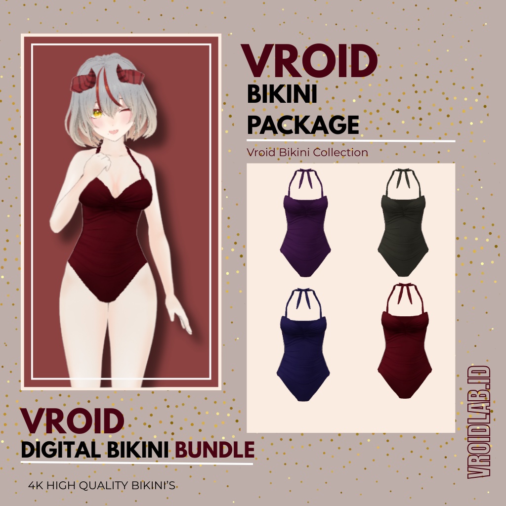 すぺしゃる ぱっけーじ ゔろいど びきに いしょう せっと（じょせいよう）｜ ゔろいど すたじお ｜ あにめ すたいる Special Package VRoid Bikini Outfit Set for Female | VRoid Studio | Anime Style
